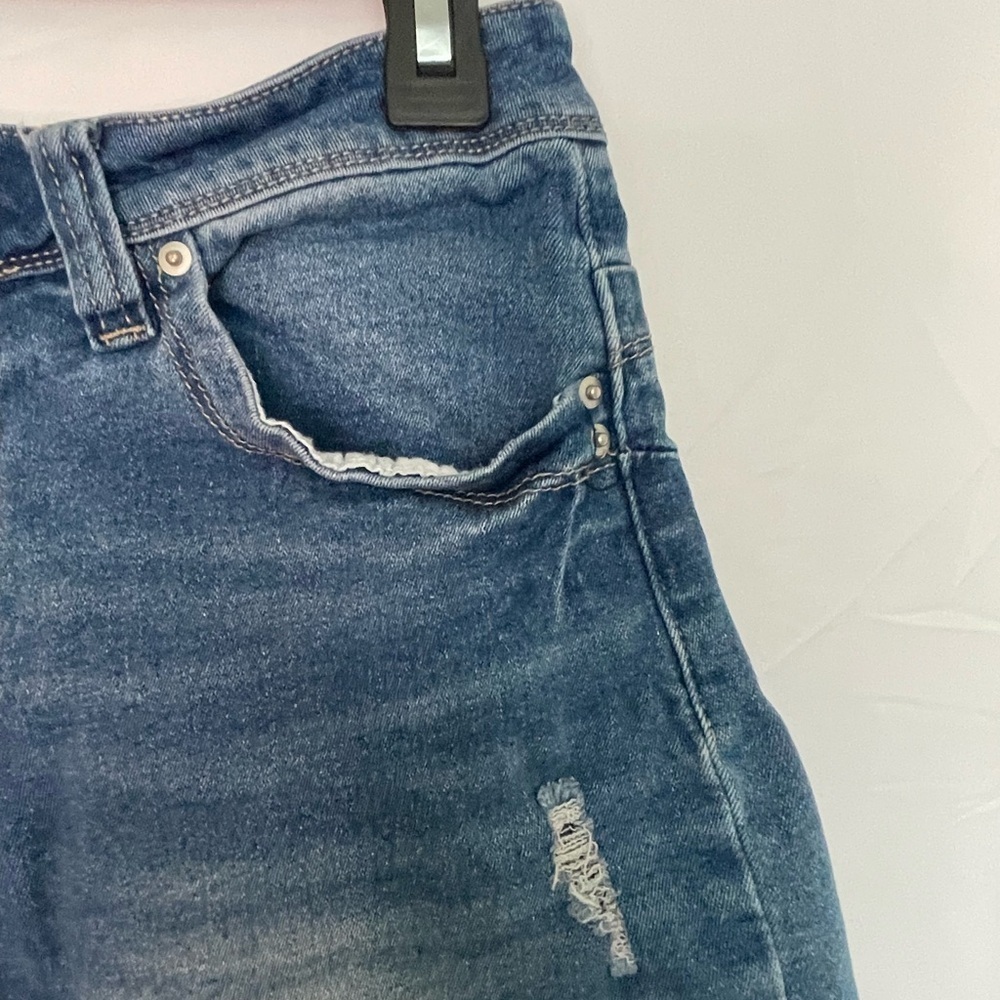 YMI Blue Jean Shorts with Distressed Look​​​ - Picture 3 of 5